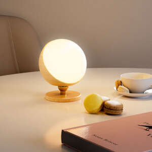 Earthly shaped beech night light